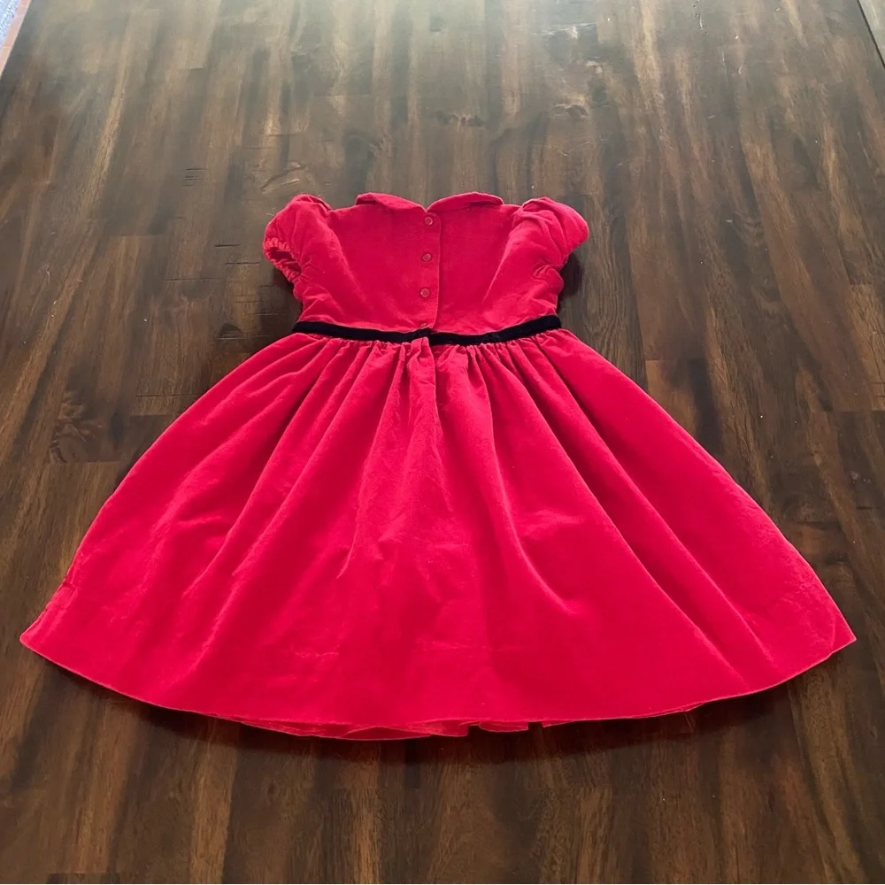 Ralph Lauren Red A-Line Corduroy Dress with Flutter Cap Sleeves